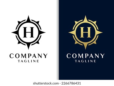 Imagen vectorial del logotipo de la brújula H