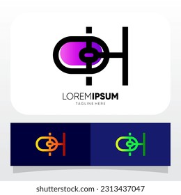 Letter H Computer Mouse Logo Design Vector Icon Graphic Emblem Illustration