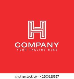 Letter H concept logo sign with modern labyrinth look