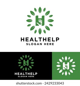 letter h concept nature help health care logo design vector illustration