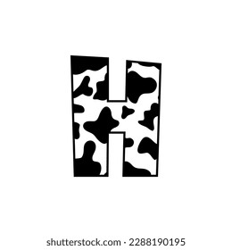 Letra H con diseño de patrón de piel de vaca