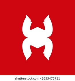 Letra H com logotipo de combinação de caranguejo, elemento de modelo de design de logotipo, ilustração de vetor