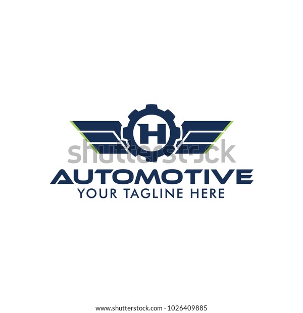 Letter H Creative Automotive Logo Design Template\
with wing symbol