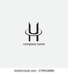 letter H creative black logo vector design