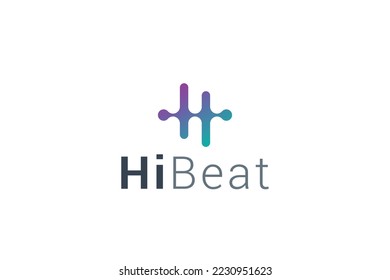 Letter H creative high frequency modern technological business logo