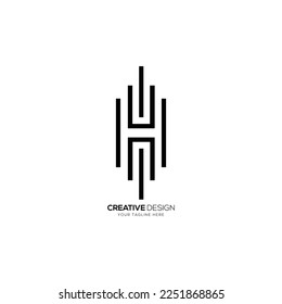Letra H línea creativa arte inmobiliario logotipo de negocios