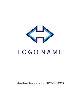 letter h creative logo simple color illustration vector design symbol for company business