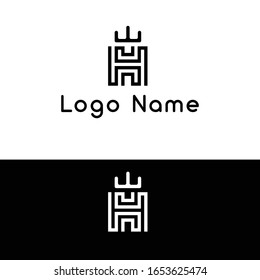 Letter H creative minimal style modern sign logotype perfect for any business company logo