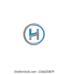 Letter H Creative and Modern Round Shape Logo Design