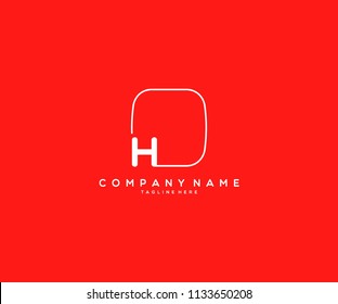Letter H Creative Modern Simple Square Shape Logo