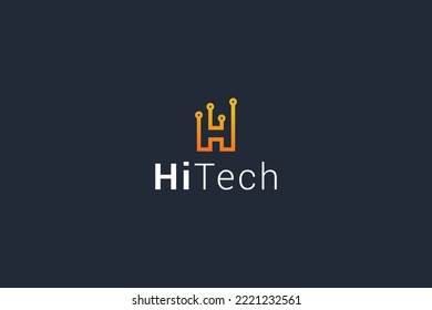 Letter H creative technological line art modern business logo