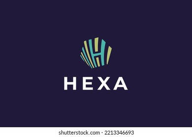Letter H creative technological modern hexagonal unique logo