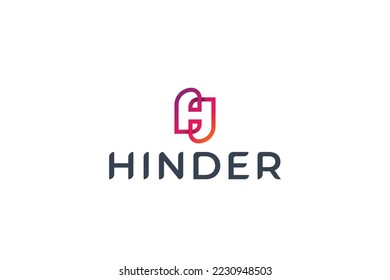 Letter H creative technological modern red colour 3d unique logo
