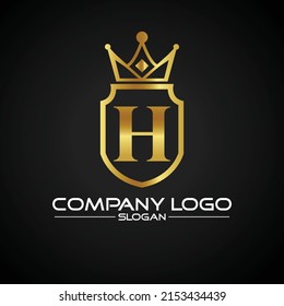 Letter H Crest Logo Alphabet Logotype Stock Vector (Royalty Free ...