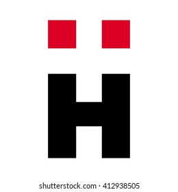 letter H and cross logo vector.