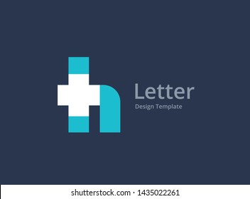 Letter H cross plus logo icon design template elements