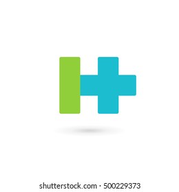 Letter H cross plus logo icon design template elements