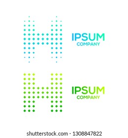 Letter H with Cross Plus or Positive Logos, Dot and Pixel symbol, Technology and Digital icon, Medical Healthcare Hospital Pharmacy Clinic Signs for your Corporate identity