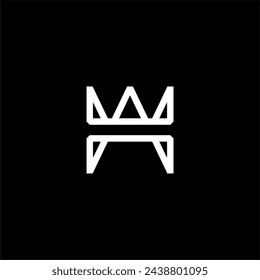 letter H and crown logo concept vector
