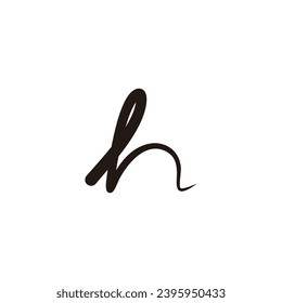 Letter h curve line geometric symbol simple logo vector