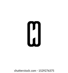 letter H curved line icon