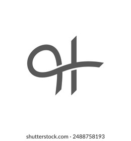 letter h curves loop ribbon simple logo vector