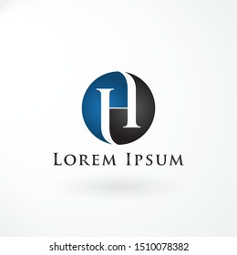 Letter H with Customized Serif Font and Circle Line