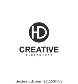 letter H and D logo design, creative design concept