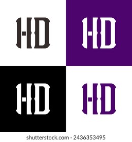 letter H D  logo design vector  