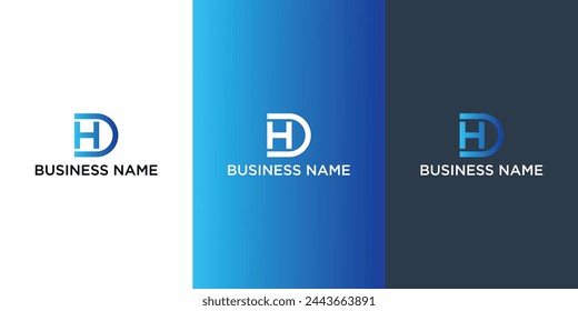 Ilustración vectorial de plantilla de diseño de logotipo H y D.
