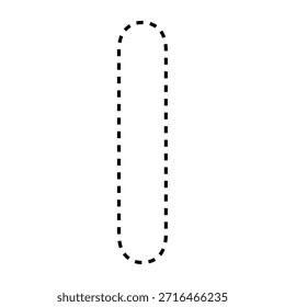 Letra H tracejada linha contorno vetor ilustração versão preto