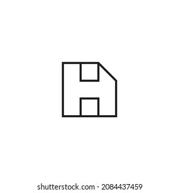 
letter H data, simple symbol line vector logo