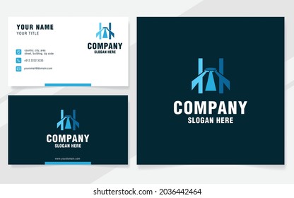 Letter H with data target logo template on modern style