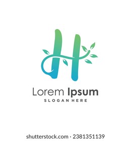 Diseño de letra H con concepto de elemento creativo