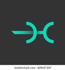 Letter H design and elegant typographic. unique and simple design