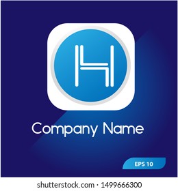 Letter H Design Element Logo Modern shape with an abstract blue background