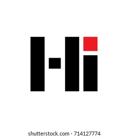 letter h i design logo vector