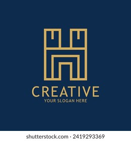 Letra H Diseño Con Concepto Vector. Adecuado para las iniciales de su nombre o negocio.