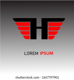 Letter H design with wings Vector Template, Emblem, Concept Design, Creative Symbols, Icons