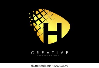 Letter H Design Withgoldene Shattered Blocks Stock Vector (Royalty Free ...