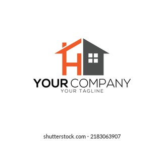 Letter H Is Designed To Be a Home Symbol Logo Design Vector Template.