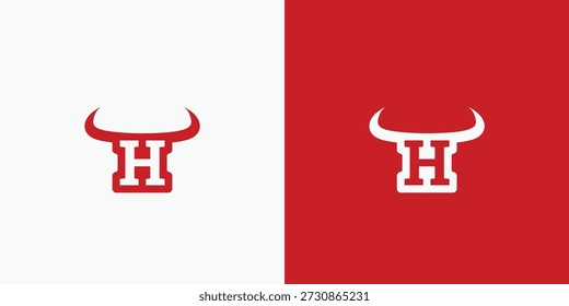 Letter H Devil Horn logo