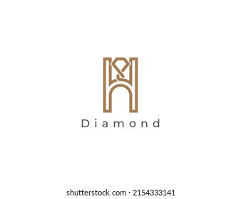 Letter H Diamond Logo sign icon symbol Design. Vector illustration logo template