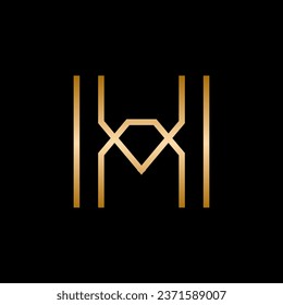Letter H diamond luxury minimalist logo