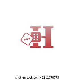 Letra H con dados dos iconos modelo vectorial