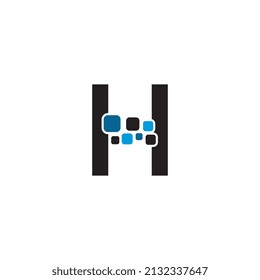 Design-Vorlage für digitale Pixel-Logos des Buchstaben H