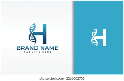 Letter H DNA Logo Vector