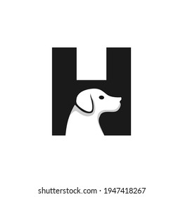 Letter H Dog Logo Design Template Inspiration, Dog Vector, Initial Logo.