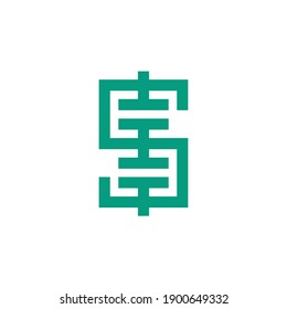 Letter H Dollar logo. simple logo.