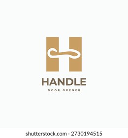 Letra H com logotipo da maçaneta da porta. Inicial H monograma casa símbolo símbolo logotipo ícone